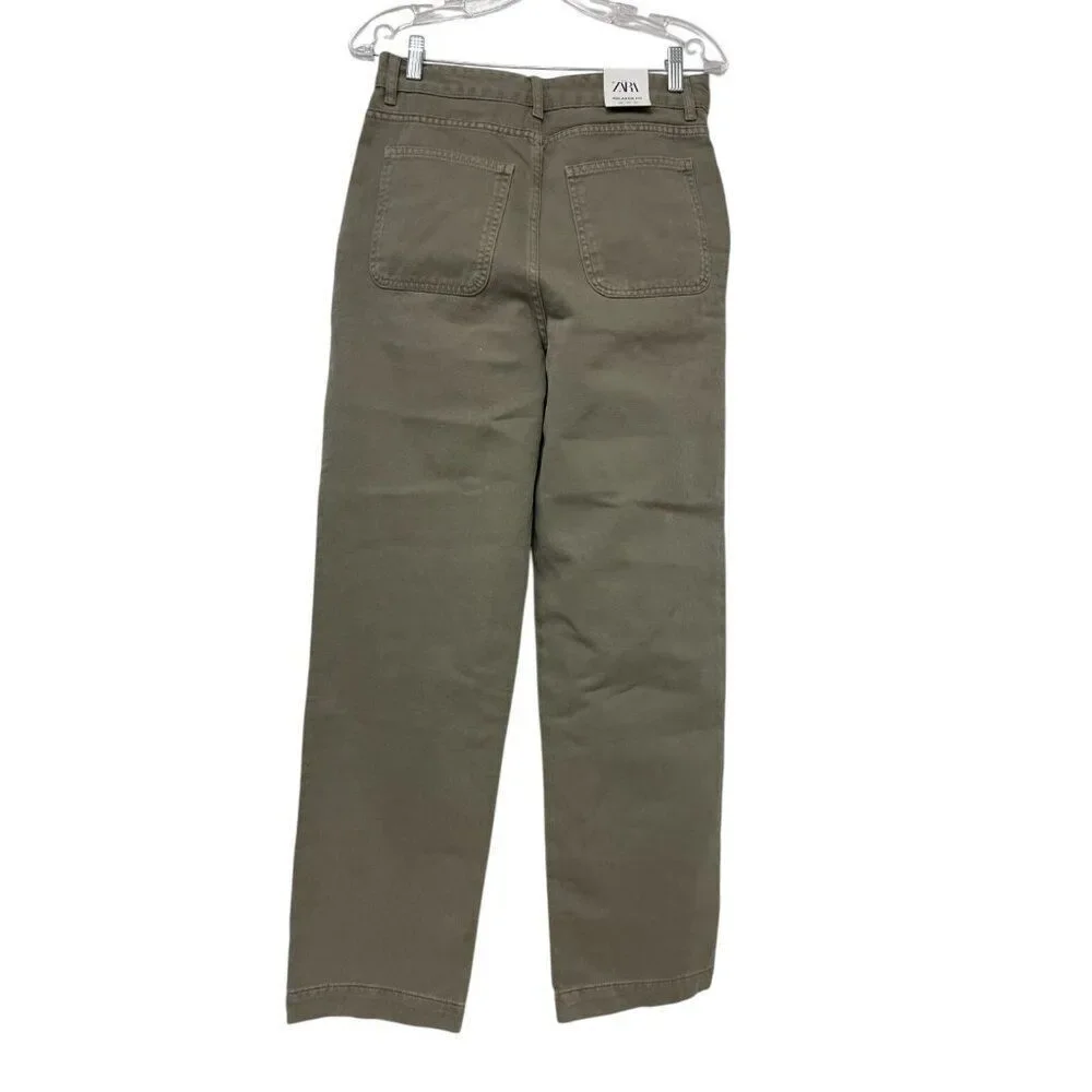 Zara Mens Pants EU 38 US 30 Trousers Beige Relaxed Straight Leg 8527/302 NWT